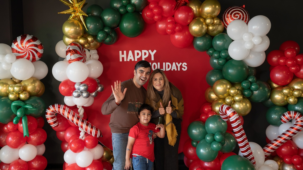 Photo booth at SkyTag holiday party